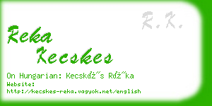 reka kecskes business card